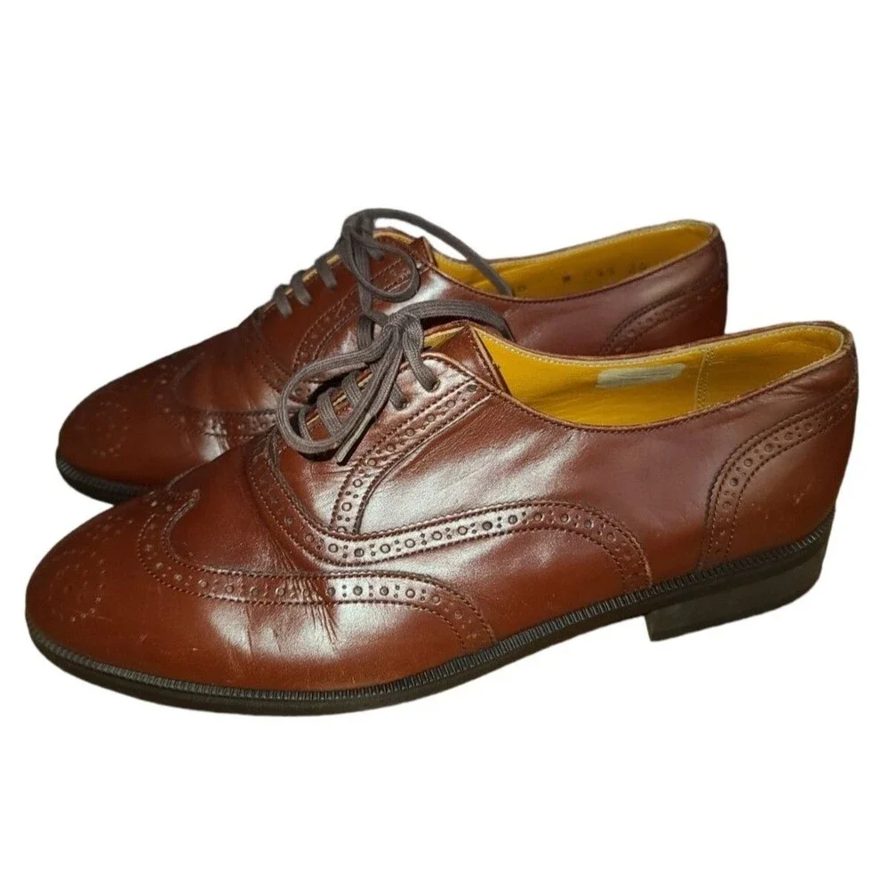 Men Brown Regal Geox System Wing Tip Brogue Oxford Shoe Japan Sz 24 - 6/6.5 US